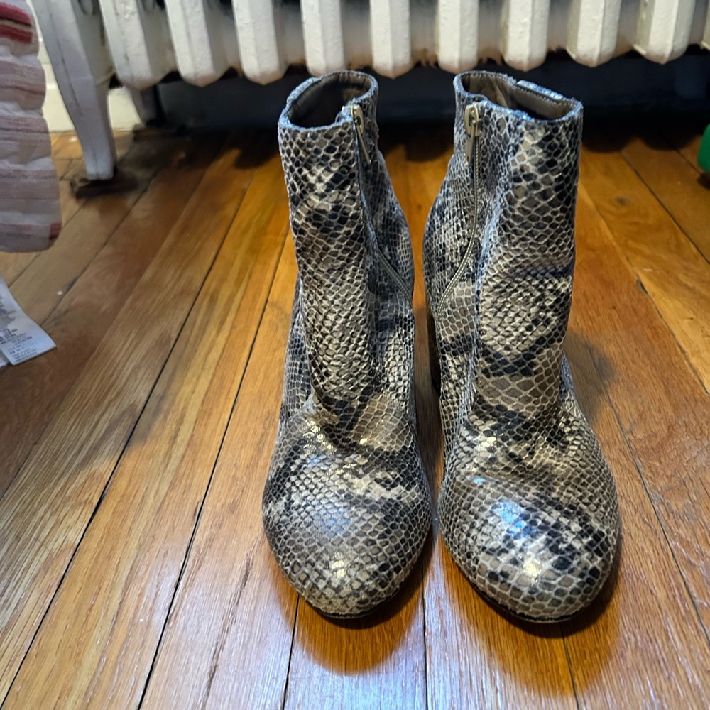 Snake skin booties